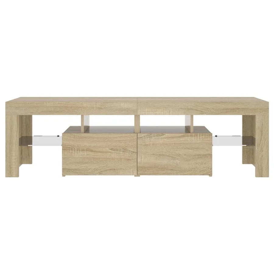 Meuble TV avec lumières LED Chêne sonoma 140x36,5x40 cm - 8