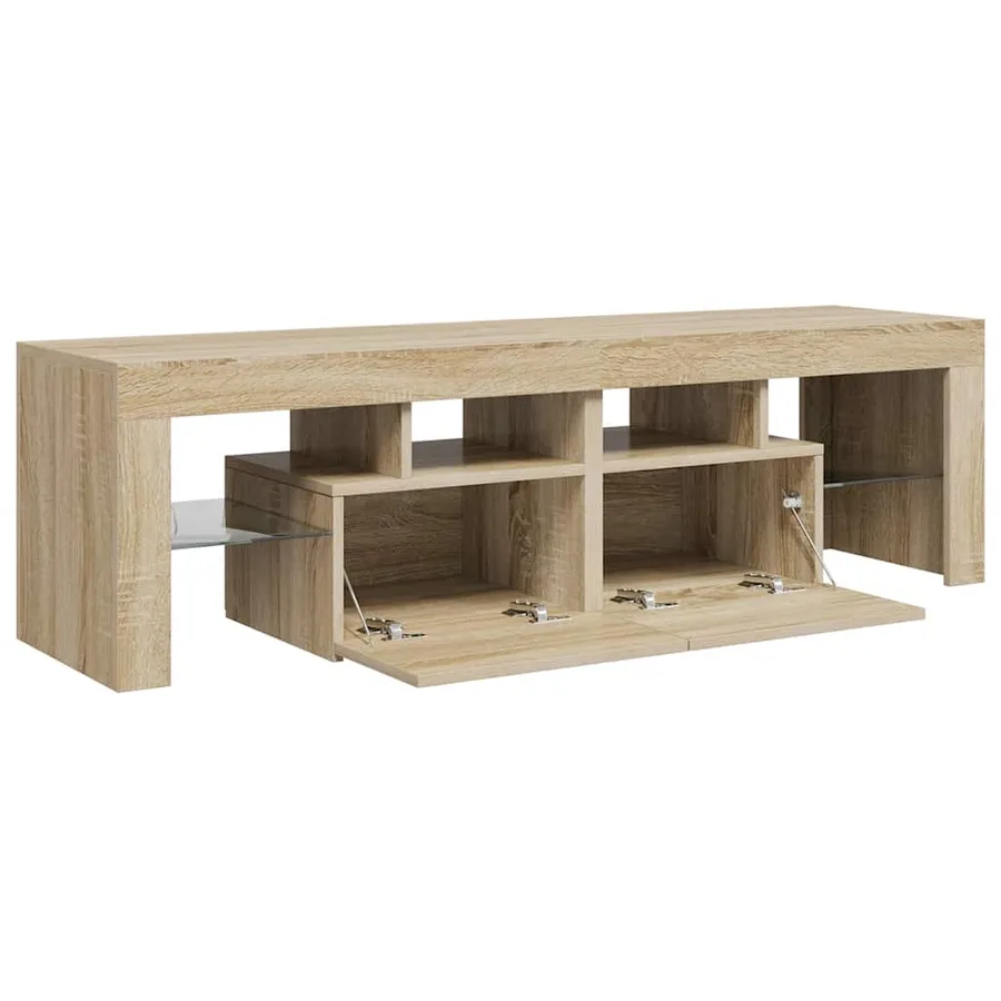 Meuble TV avec lumières LED Chêne sonoma 140x36,5x40 cm - 9