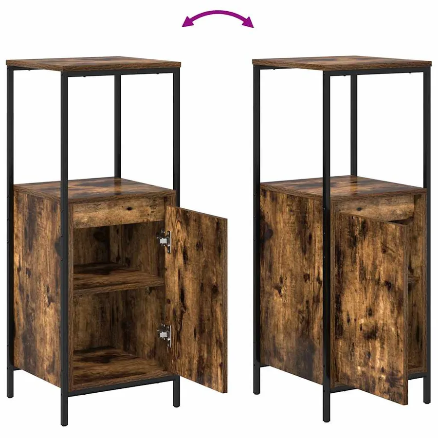 Ensemble de mobilier de salle de bain 5 pcs Chêne fumé et noir - 12