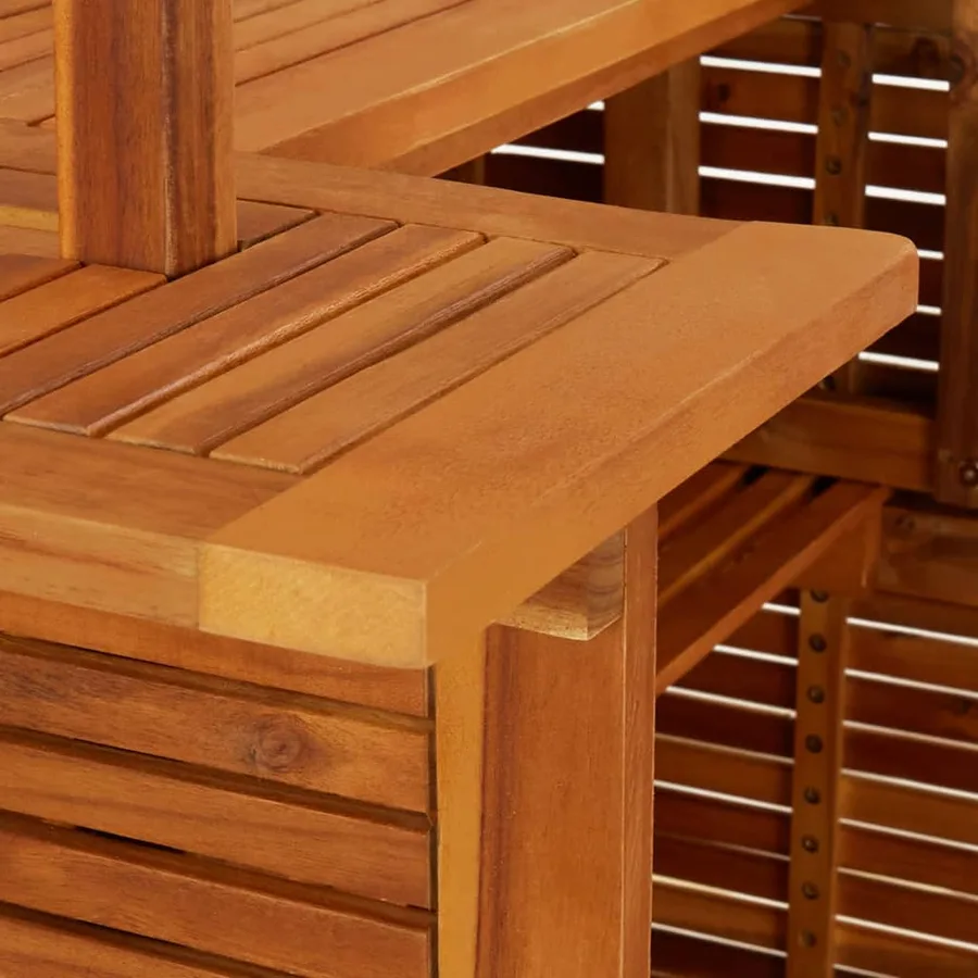 Ensemble de bar de jardin 3 pcs Bois d'acacia solide - 5