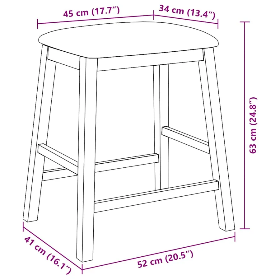 Chaises de bar avec coussins 2 pcs blanc bois massif d'hévéa - 11