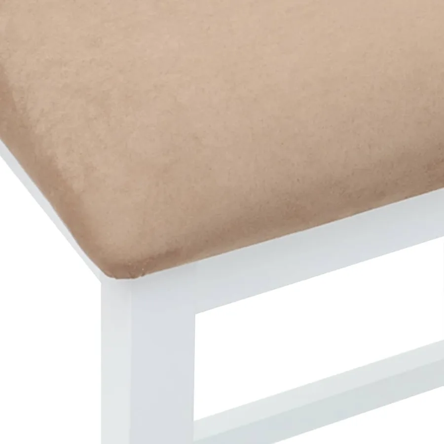 Chaises de bar avec coussins 2 pcs blanc bois massif d'hévéa - 8
