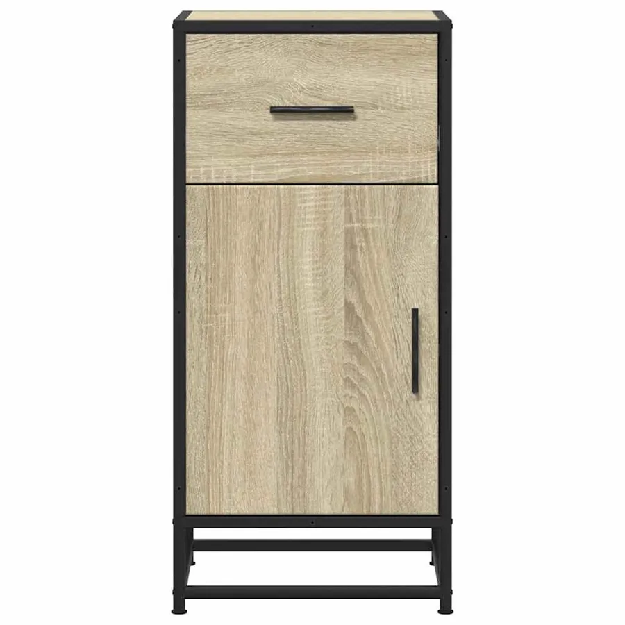 Buffet chêne sonoma 35,5x35x76 cm bois d'ingénierie et métal - 4