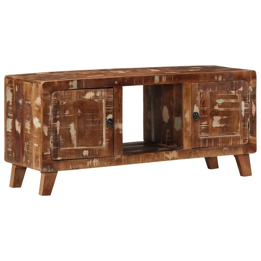 Meuble TV 105x46x32 cm Bois massif de récupération - 12