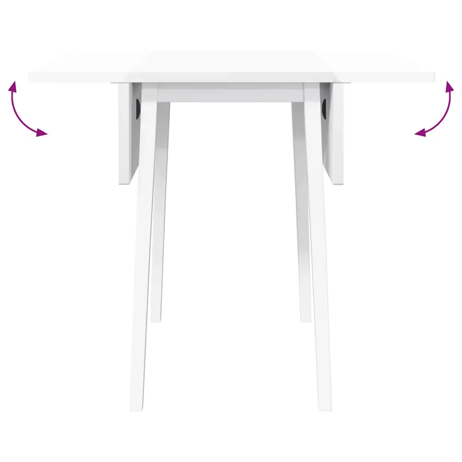 Table à manger blanc bois massif et caoutchouc - 9