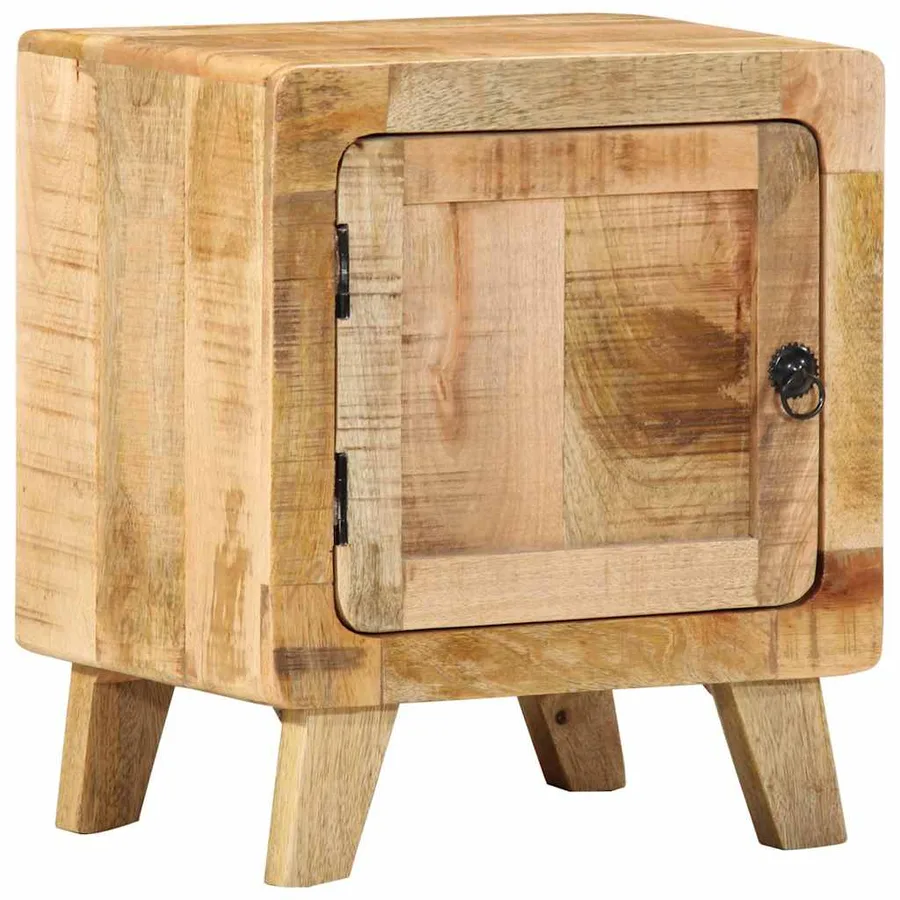 Table de chevet 2 pcs 40x32x46 cm bois massif de manguier brut - 11