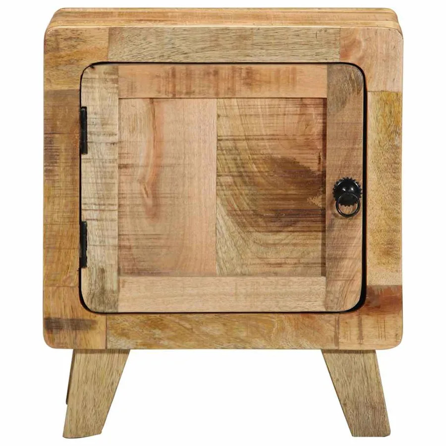 Table de chevet 2 pcs 40x32x46 cm bois massif de manguier brut - 2