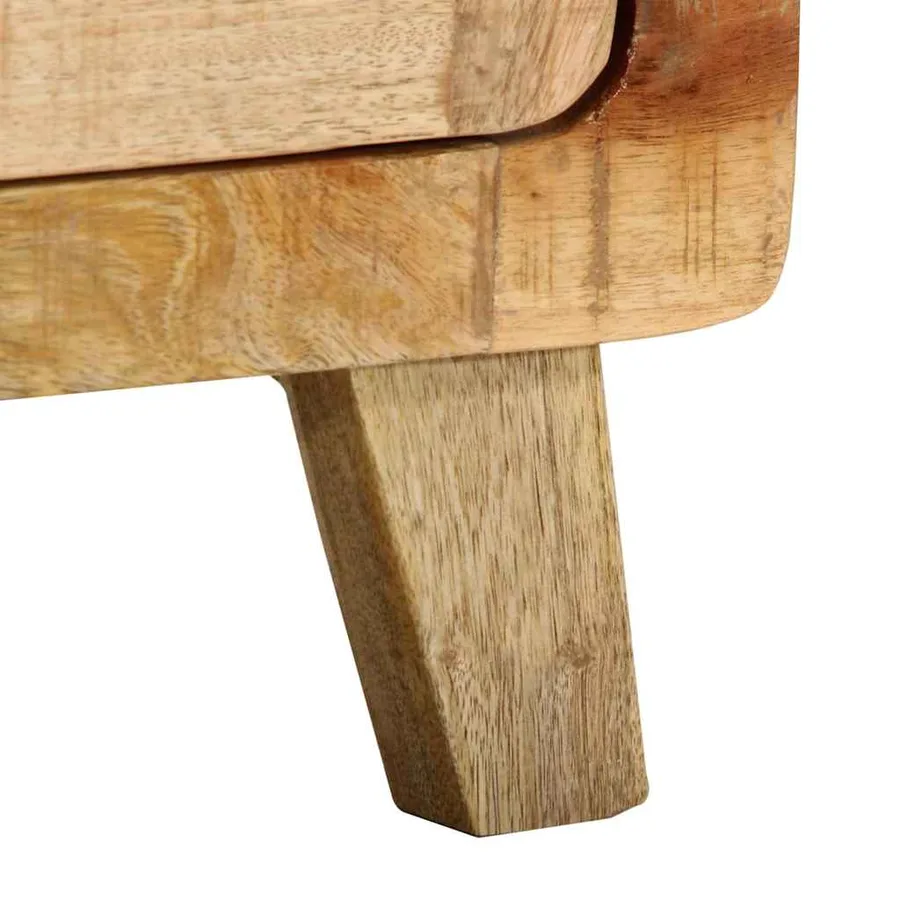 Table de chevet 2 pcs 40x32x46 cm bois massif de manguier brut - 8