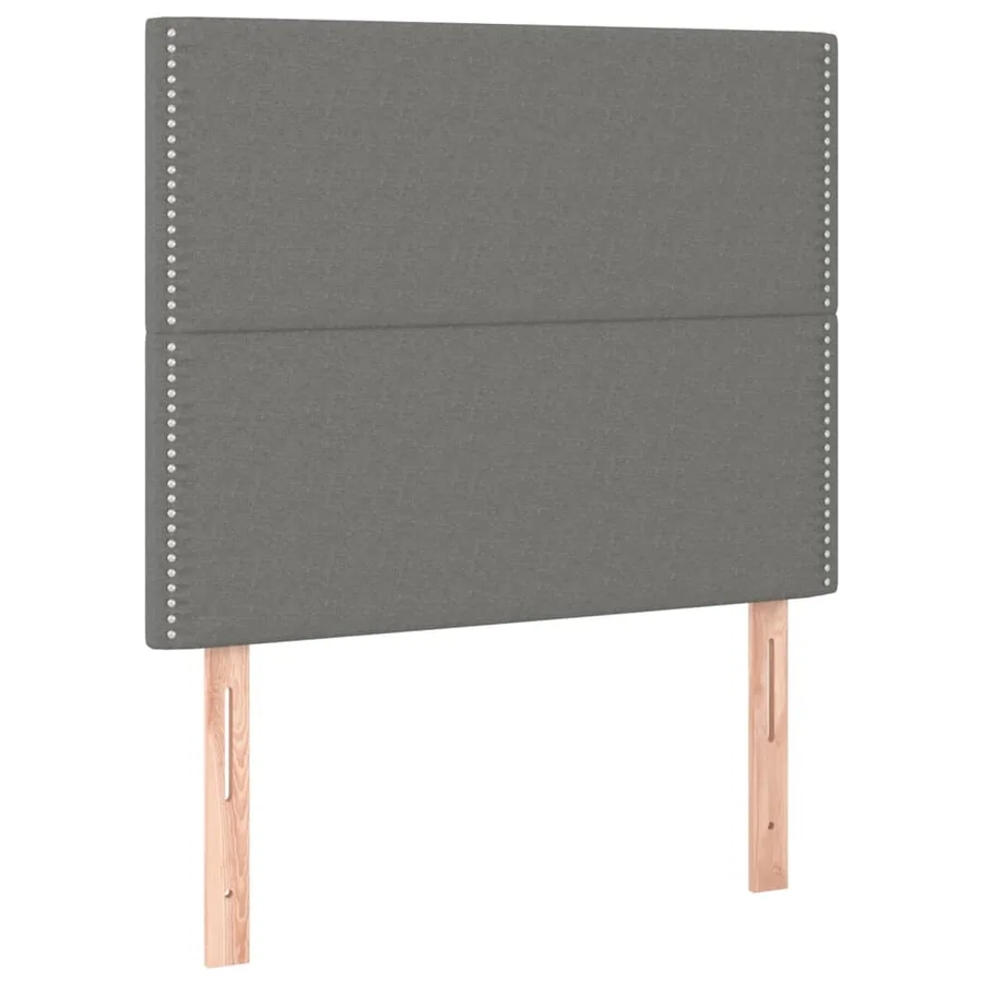 Sommier à lattes de lit avec matelas Gris foncé 100x200cm Tissu - 5