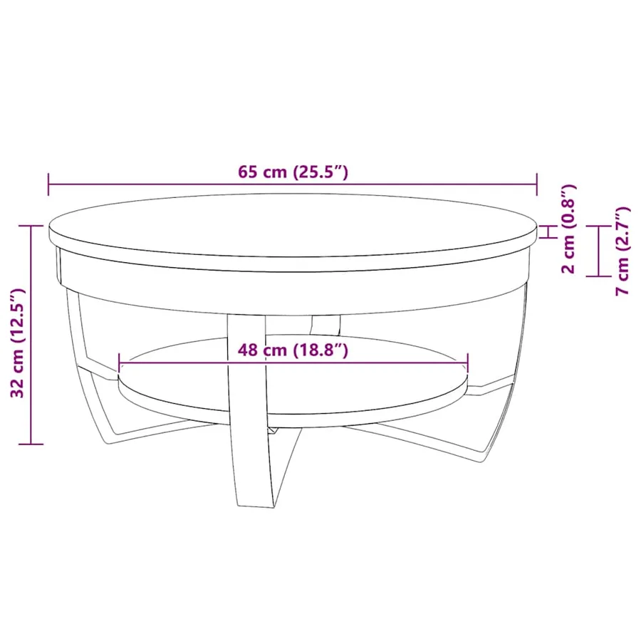 Table basse Bois massif de manguier brut 65x32 cm - 13
