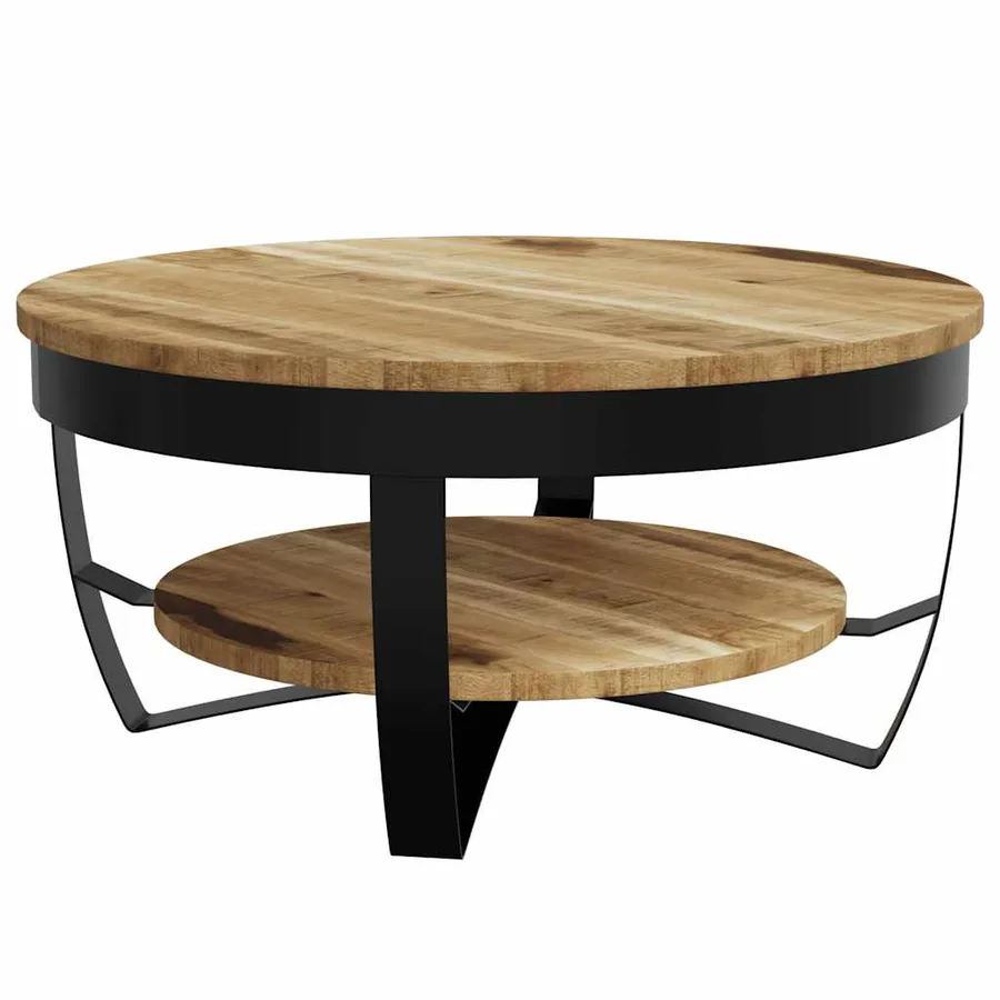 Table basse Bois massif de manguier brut 65x32 cm - 2