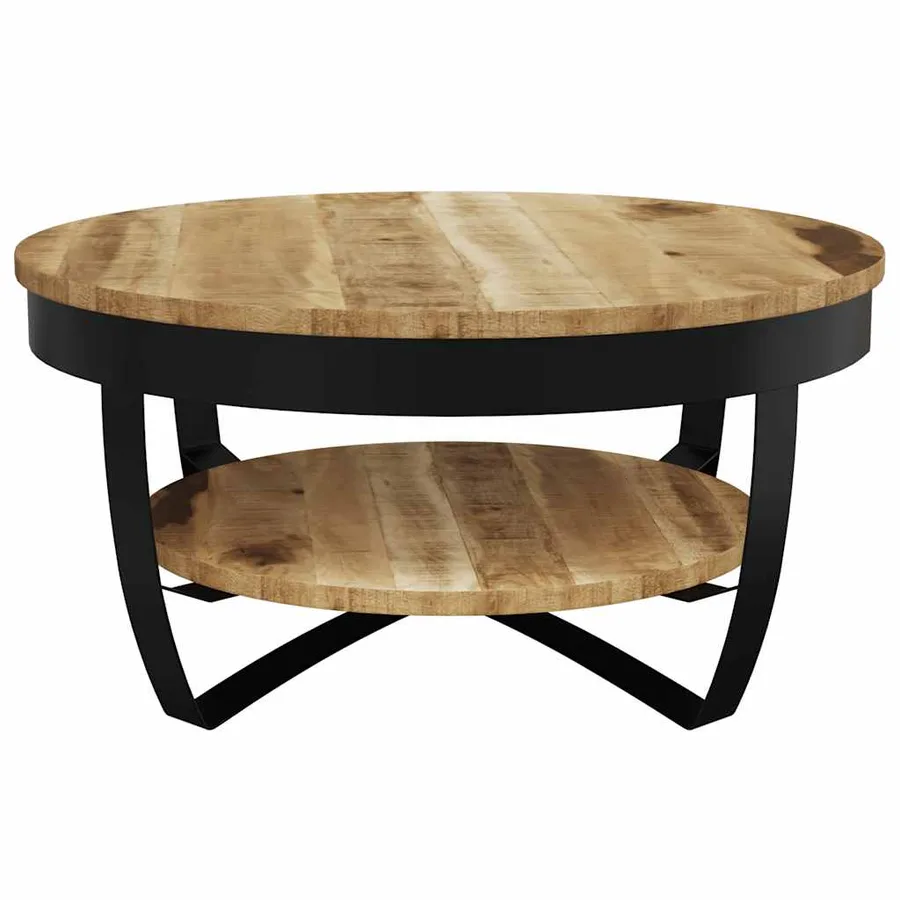 Table basse Bois massif de manguier brut 65x32 cm - 6