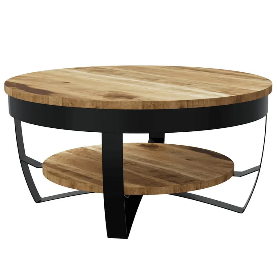 Table basse Bois massif de manguier brut 65x32 cm - 7