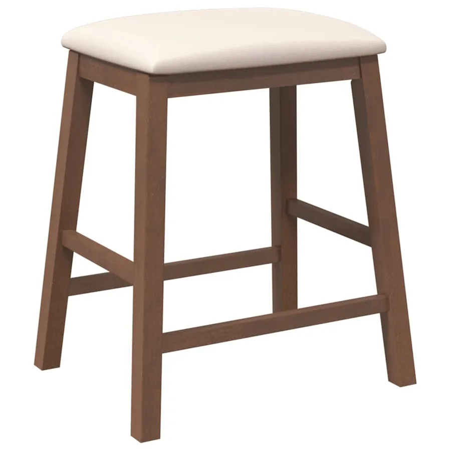 chaises de bar avec coussins 2 pcs marron bois massif d'hévéa - 4