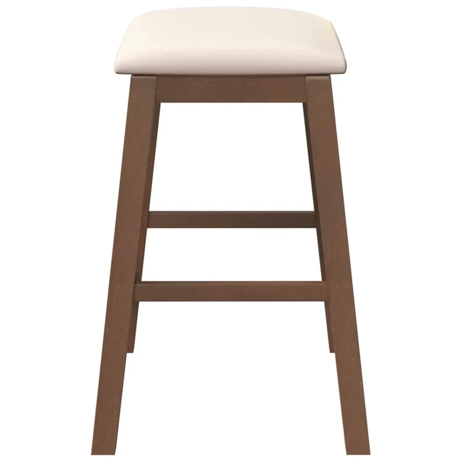 chaises de bar avec coussins 2 pcs marron bois massif d'hévéa - 6
