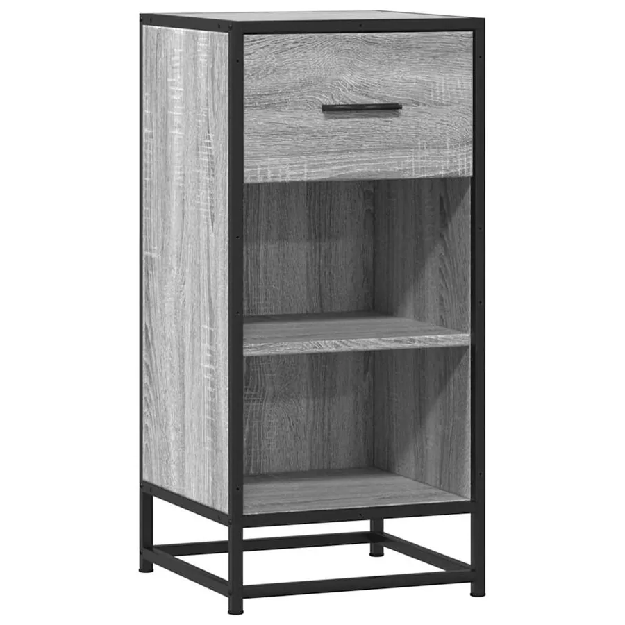Buffet sonoma gris 35,5x35x76 cm bois d'ingénierie et métal - 2