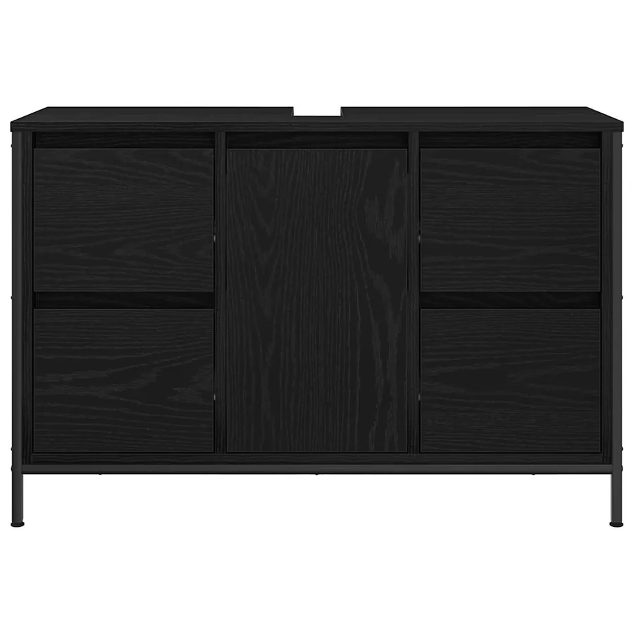 Meuble sous-vasque avec tiroirs chêne noir 90x34,5x60 cm - 6