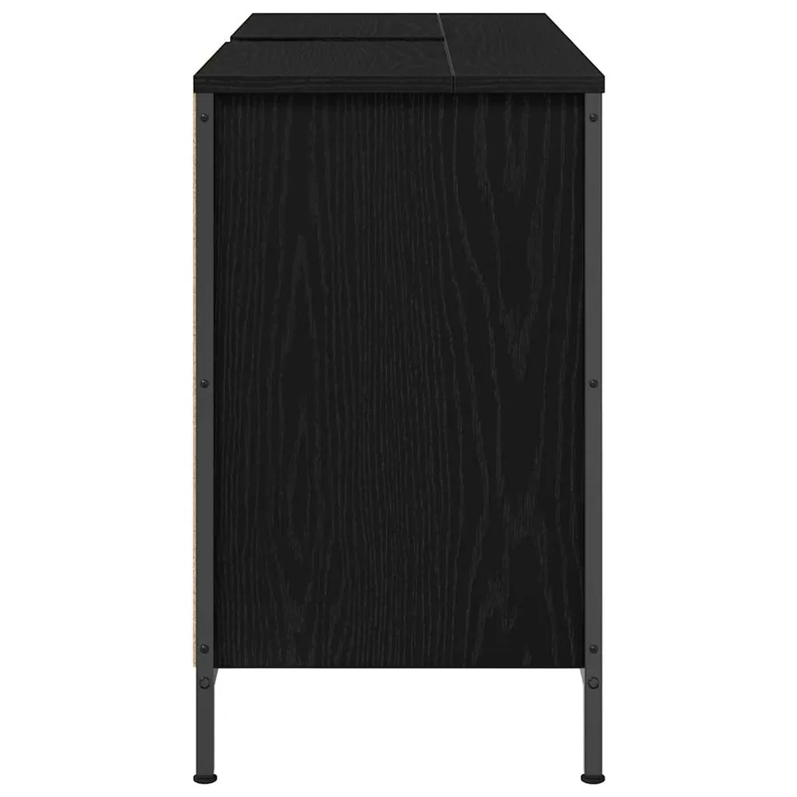 Meuble sous-vasque avec tiroirs chêne noir 90x34,5x60 cm - 7