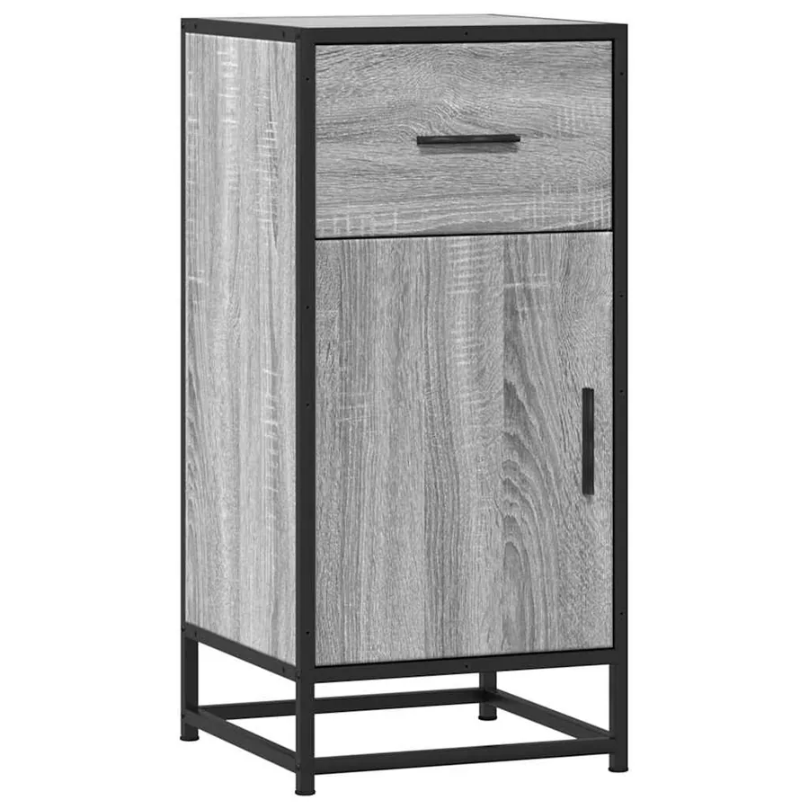 Buffet sonoma gris 35,5x35x76 cm bois d'ingénierie et métal - 2