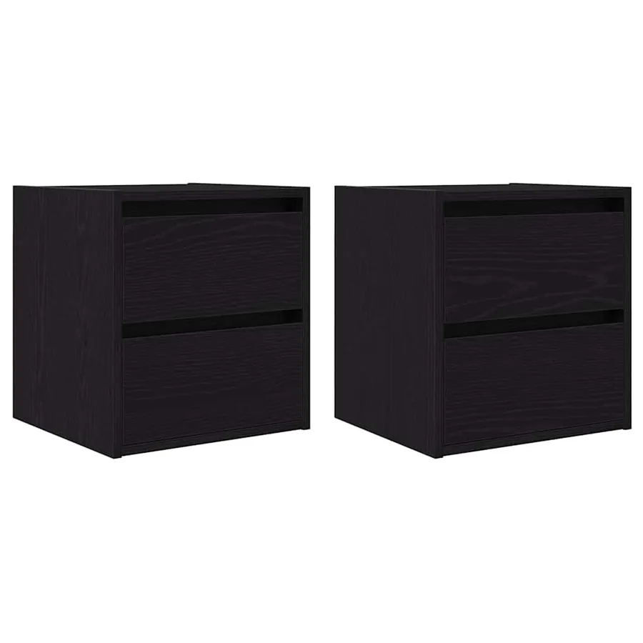 Tables de chevet murales 2 pcs chêne noir 38x34x40 cm - 2