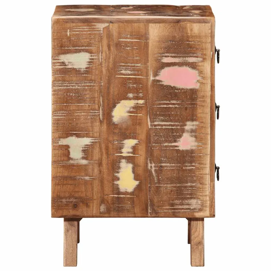 Table de chevet 37x32x50 cm bois massif de récupération - 3