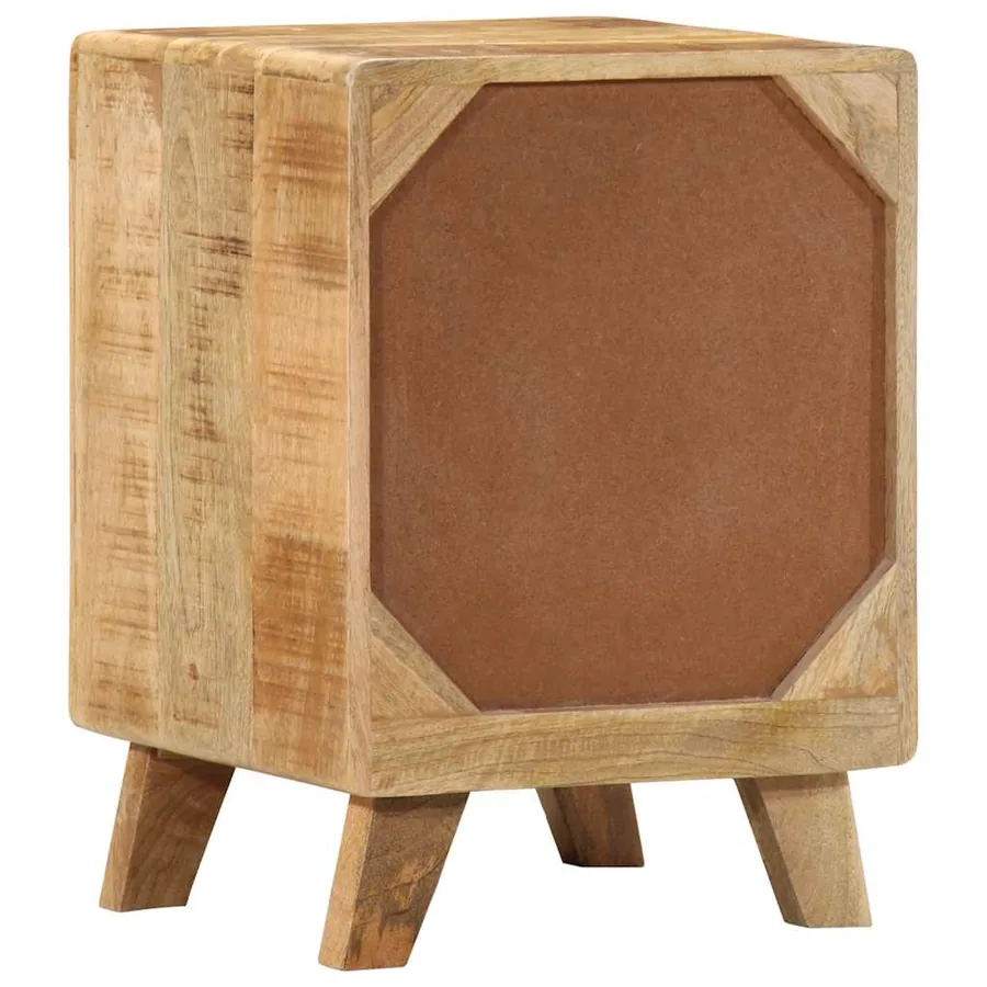 Table de chevet 37x32x50 cm bois de manguier massif brut - 4