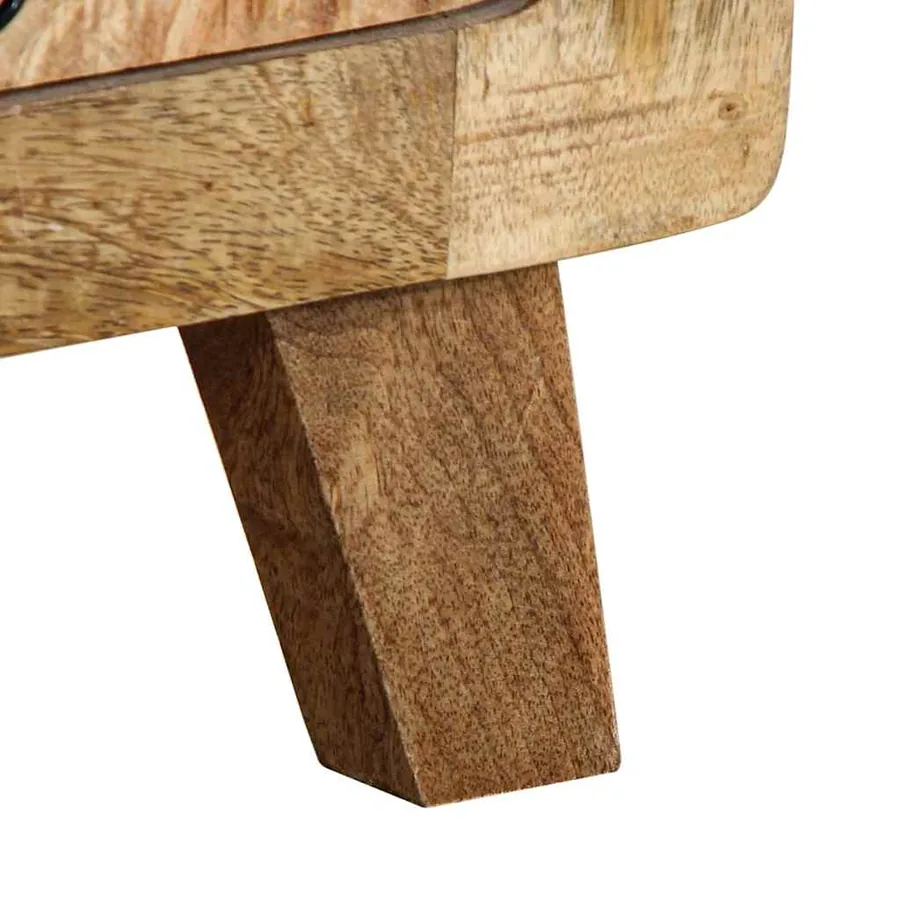 Table de chevet 37x32x50 cm bois de manguier massif brut - 8