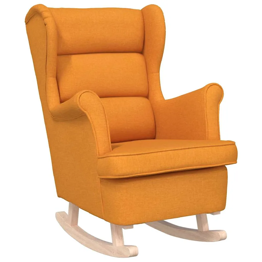 Chaise à bascule jaune foncé 74x90x102 cm tissu - 2