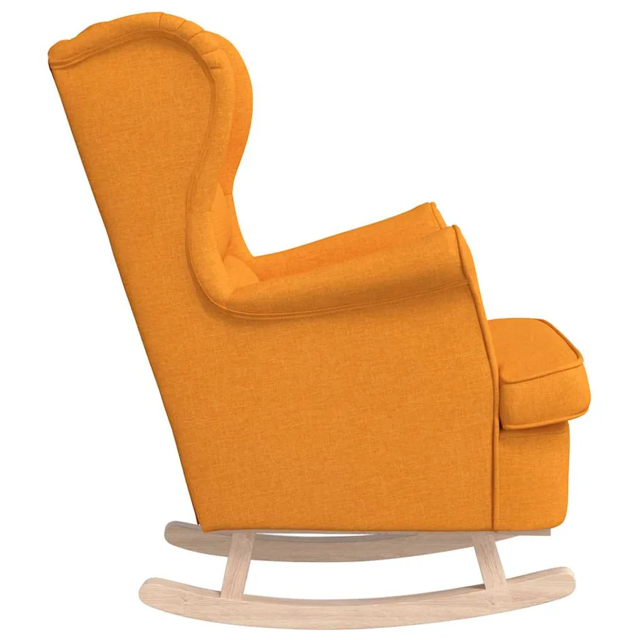Chaise à bascule jaune foncé 74x90x102 cm tissu - 5