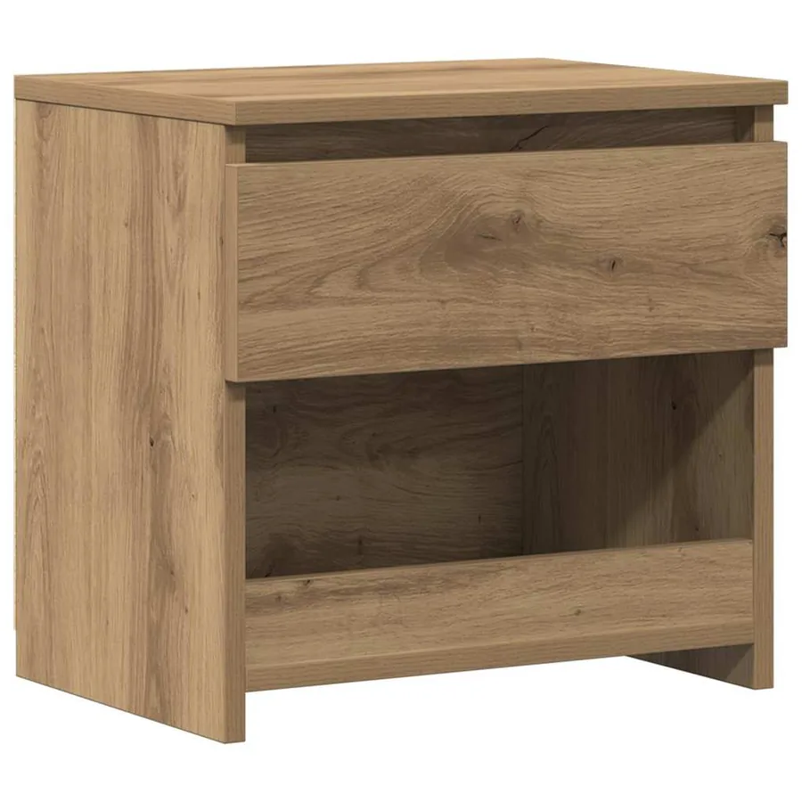 Table de chevet chêne artisanal 40x30x39 cm bois d'ingénierie - 2