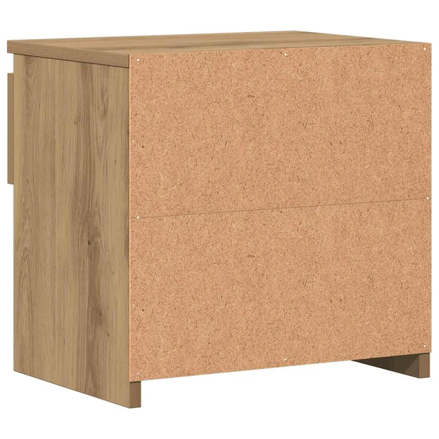 Table de chevet chêne artisanal 40x30x39 cm bois d'ingénierie - 5