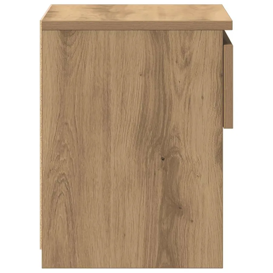 Table de chevet chêne artisanal 40x30x39 cm bois d'ingénierie - 6