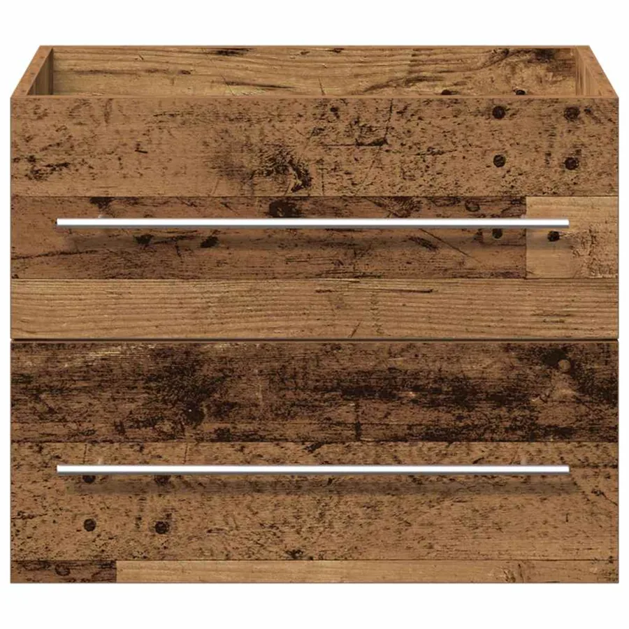 Meuble de Lavabo de Salle de Bain avec tiroir 2 pcs Bois Ancien - 7