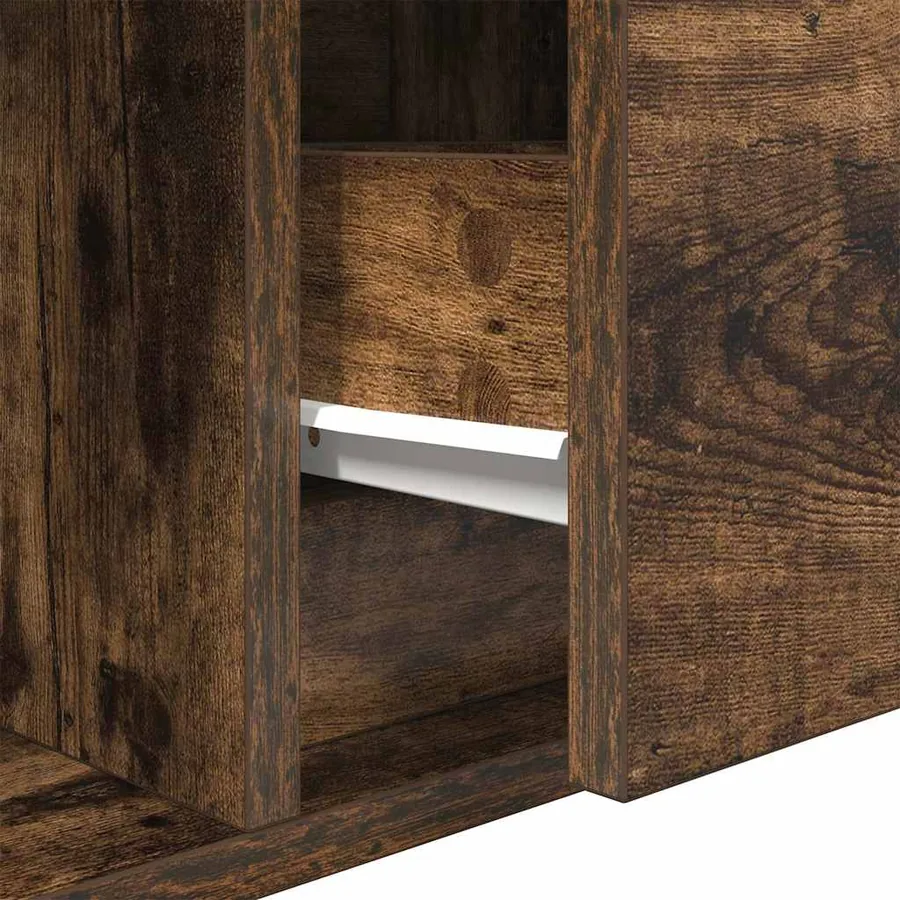 Meubles TV 2 pcs chêne fumé 60x31x25,5 cm bois d'ingénierie - 13