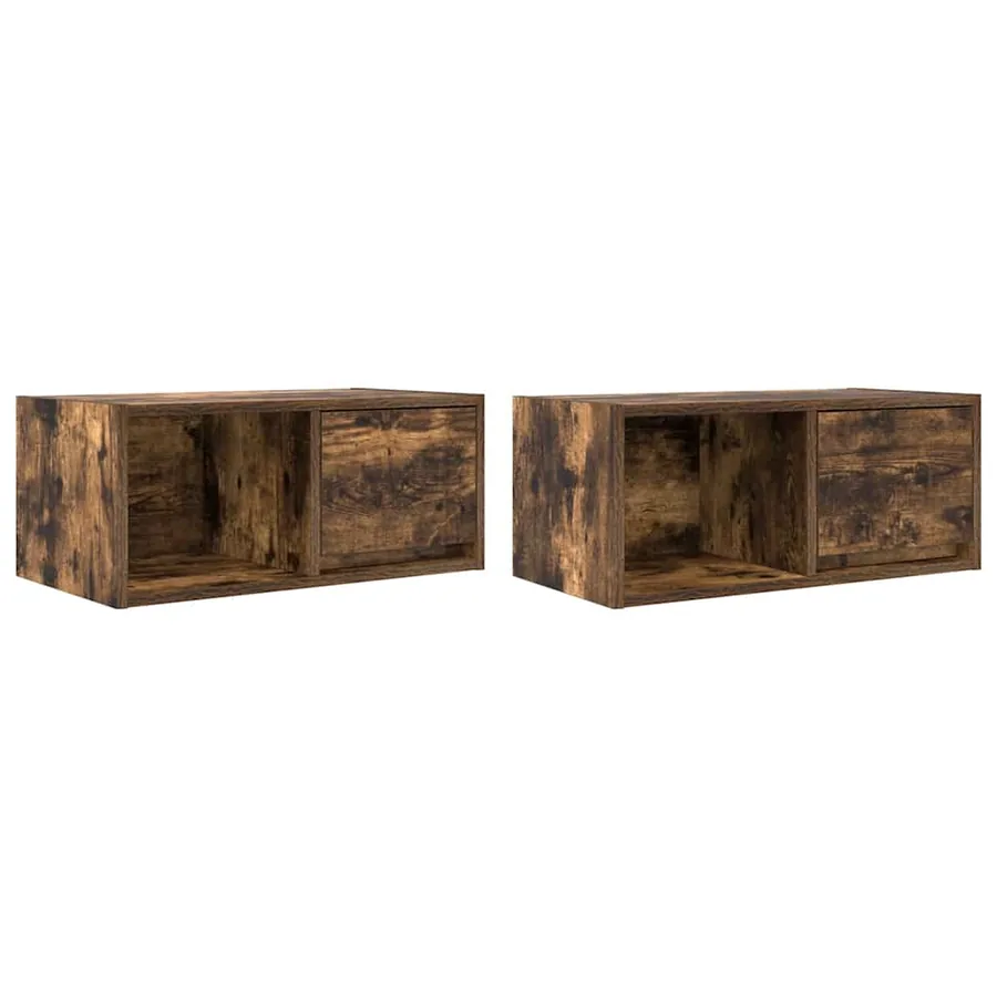 Meubles TV 2 pcs chêne fumé 60x31x25,5 cm bois d'ingénierie - 2