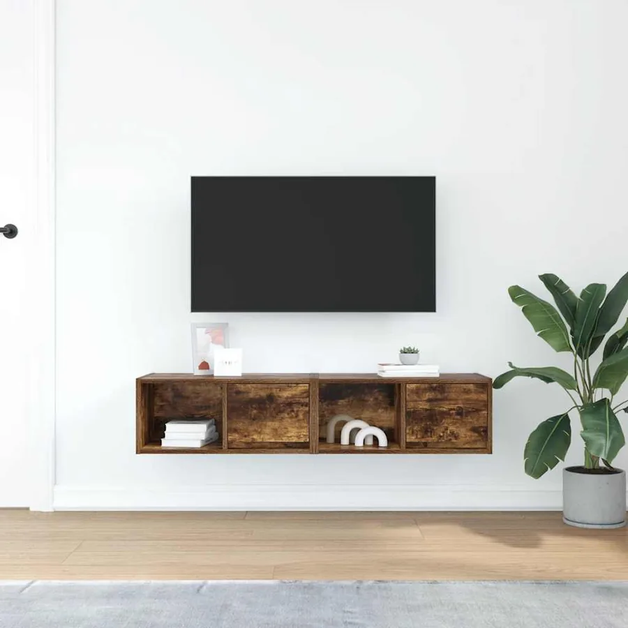 Meubles TV 2 pcs chêne fumé 60x31x25,5 cm bois d'ingénierie - 3