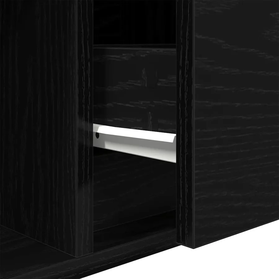Meubles TV 2 pcs chêne noir 60x31x25,5 cm bois d'ingénierie - 13