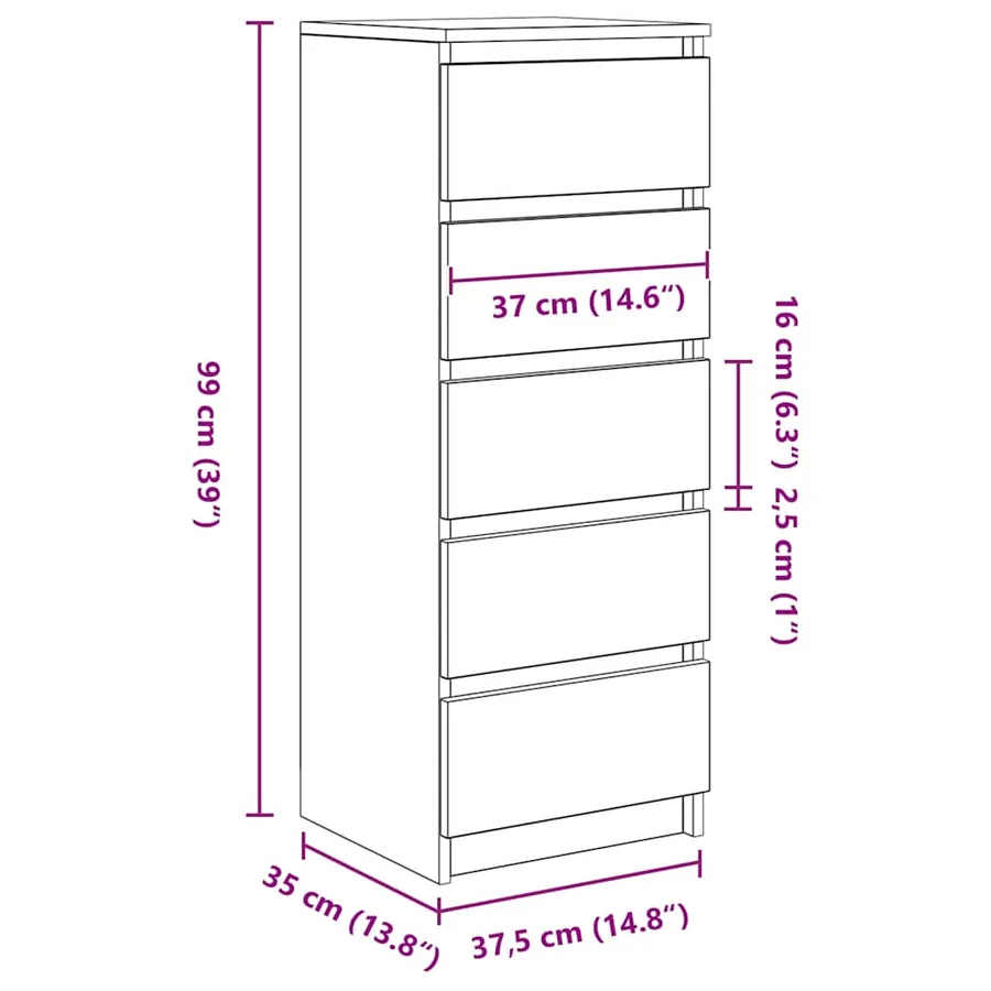 Buffet avec tiroirs chêne sonoma 37,5x35x99 cm bois ingénierie - 12