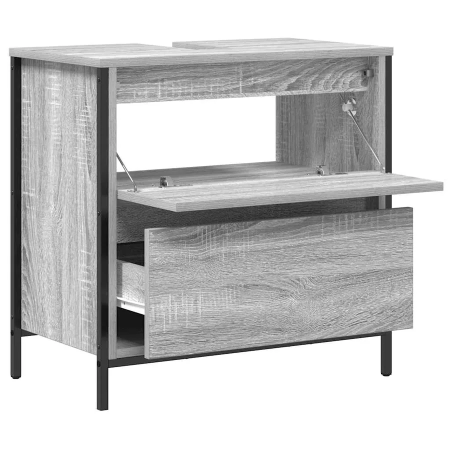 Meuble de salle de bain avec lavabo et tiroirs 60x34,5x60 cm - 5