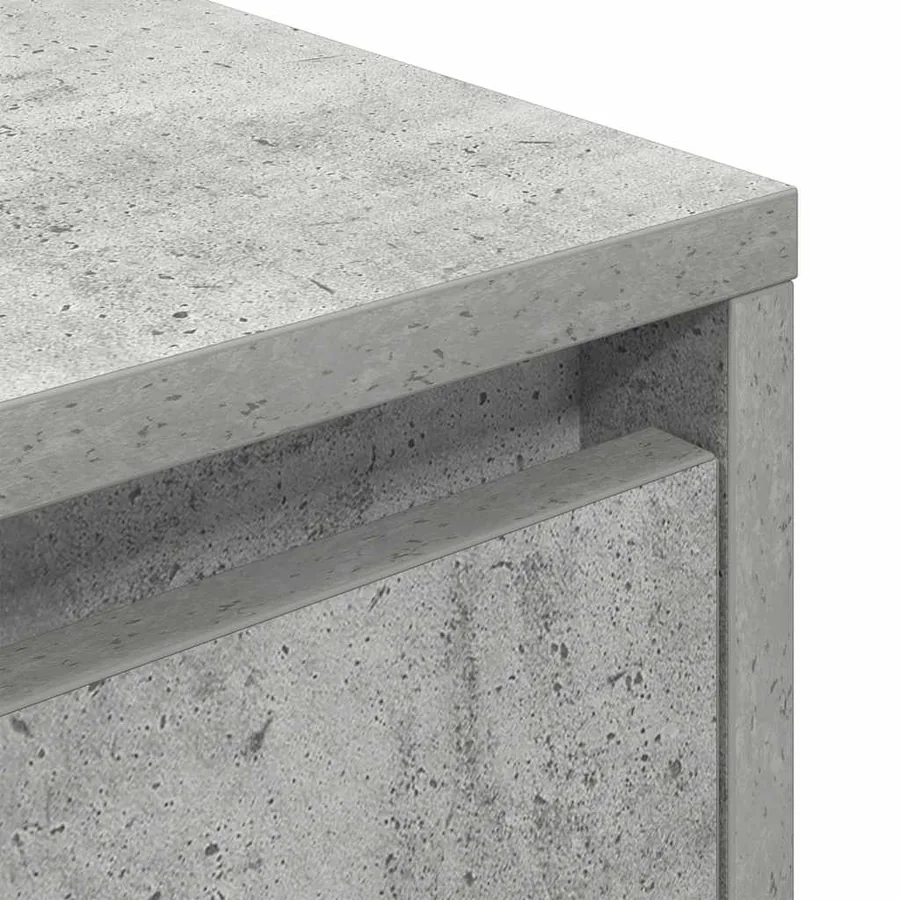 Tables de chevet avec lumières LED 2 pcs gris béton 38x34x50 cm - 14