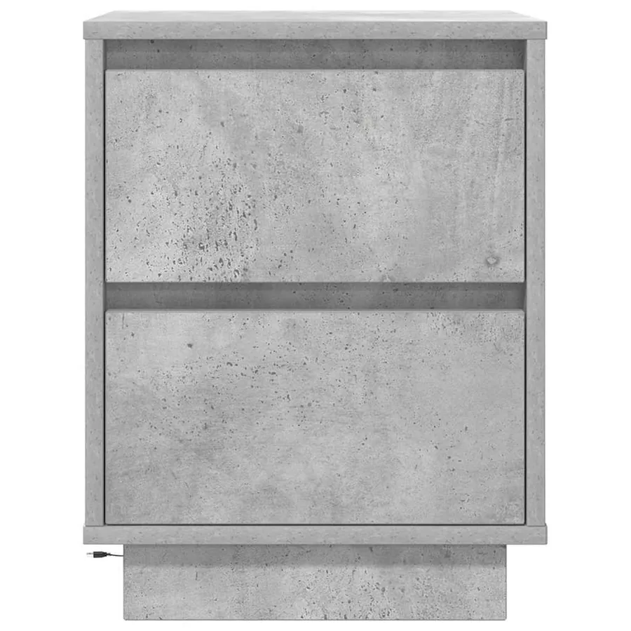 Tables de chevet avec lumières LED 2 pcs gris béton 38x34x50 cm - 9