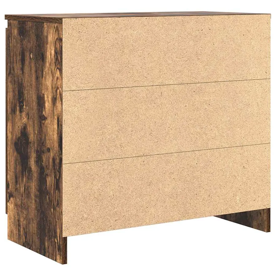 Buffet avec tiroir chêne fumé 71x35x65 cm bois d'ingénierie - 8