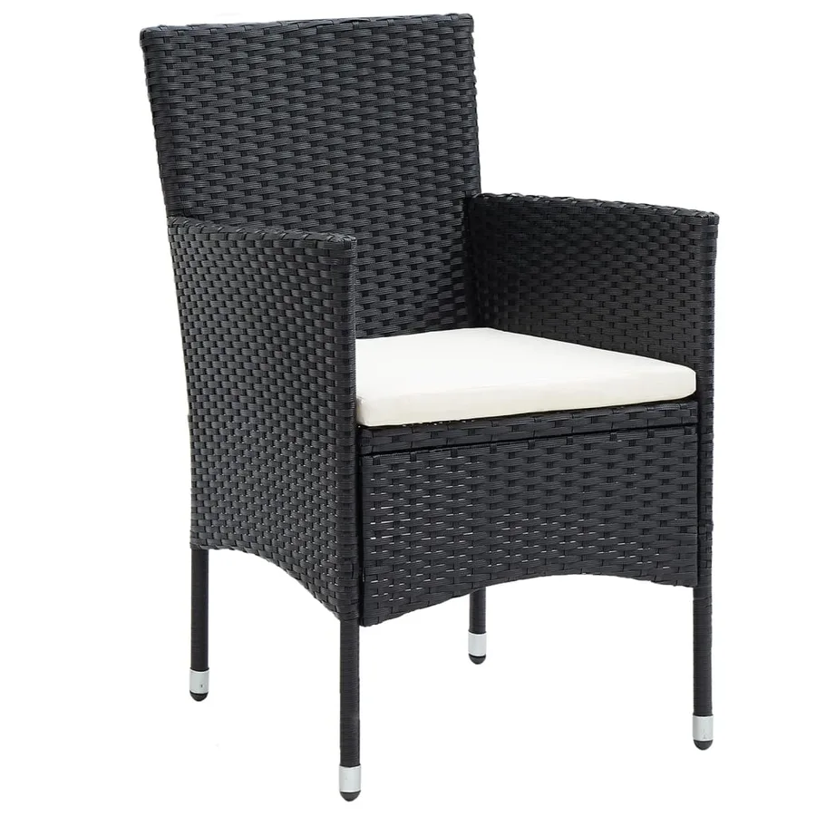 Ensemble à manger de jardin 3 pcs Résine tressée Noir - 3