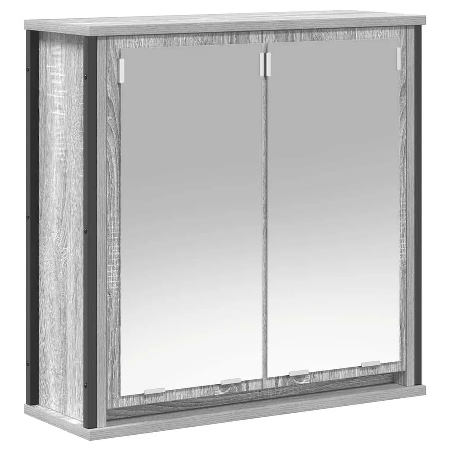 Ensemble de meubles de salle de bain 2 pcs en bois d'ingénierie gris Sonoma - 4