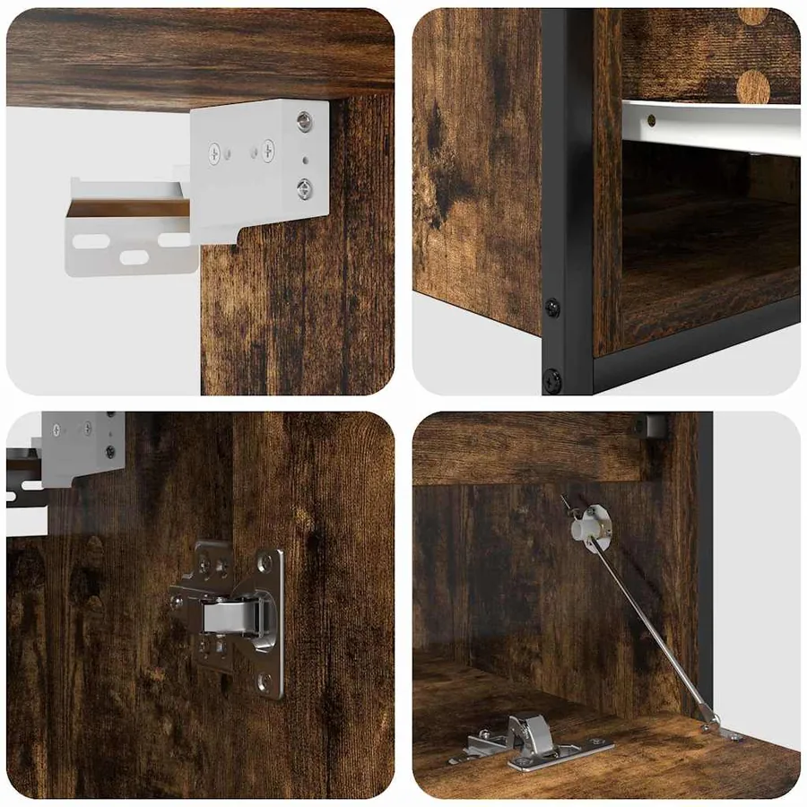 Ensemble de mobilier de salle de bain avec étagère 5 pcs Marron - 10