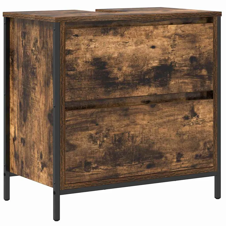 Ensemble de mobilier de salle de bain avec étagère 5 pcs Marron - 6