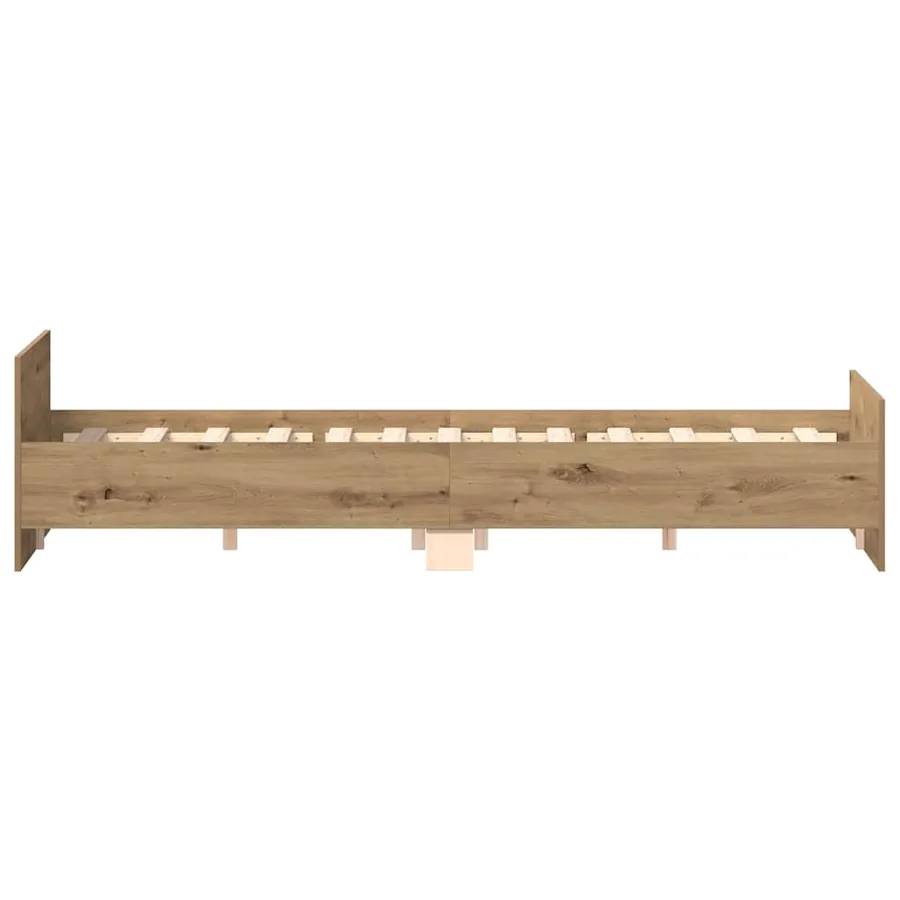 Cadre de lit sans matelas chêne artisanal 150x200 cm - 7