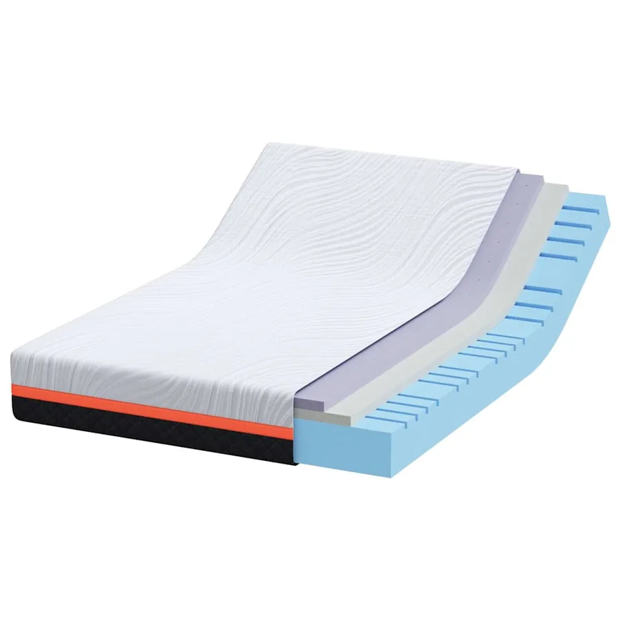 Matelas Blanc et Gris 140 x 190 cm Tissu jacquard - 4