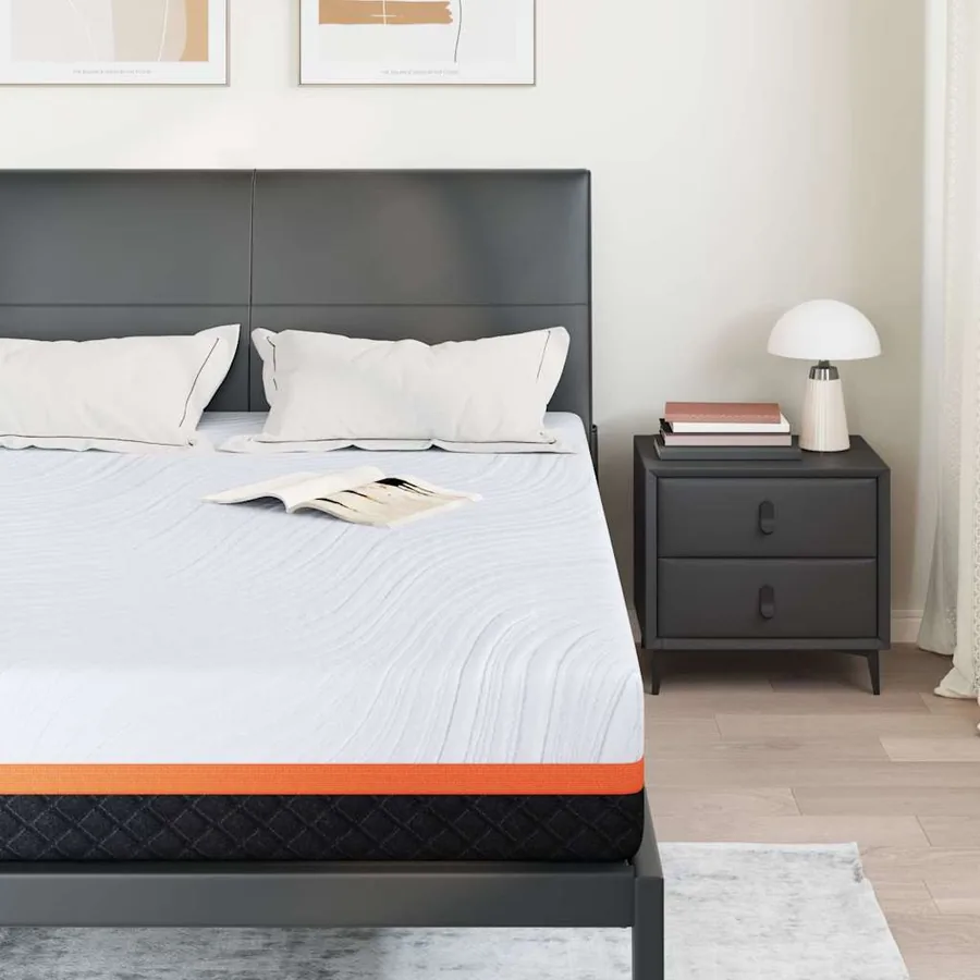 Matelas Blanc et Gris 160 x 200 cm Tissu jacquard - 3