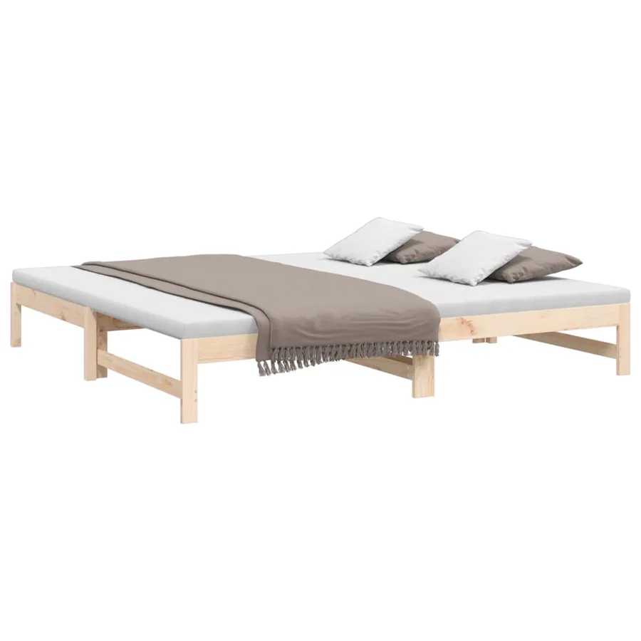 Lit coulissant sans matelas 2x(90x200) cm Bois de pin massif - 3